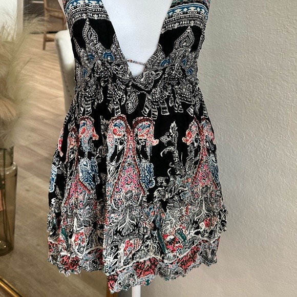 Intimately Free People me to you mini slip dress in black combo size small - Picture 11 of 15